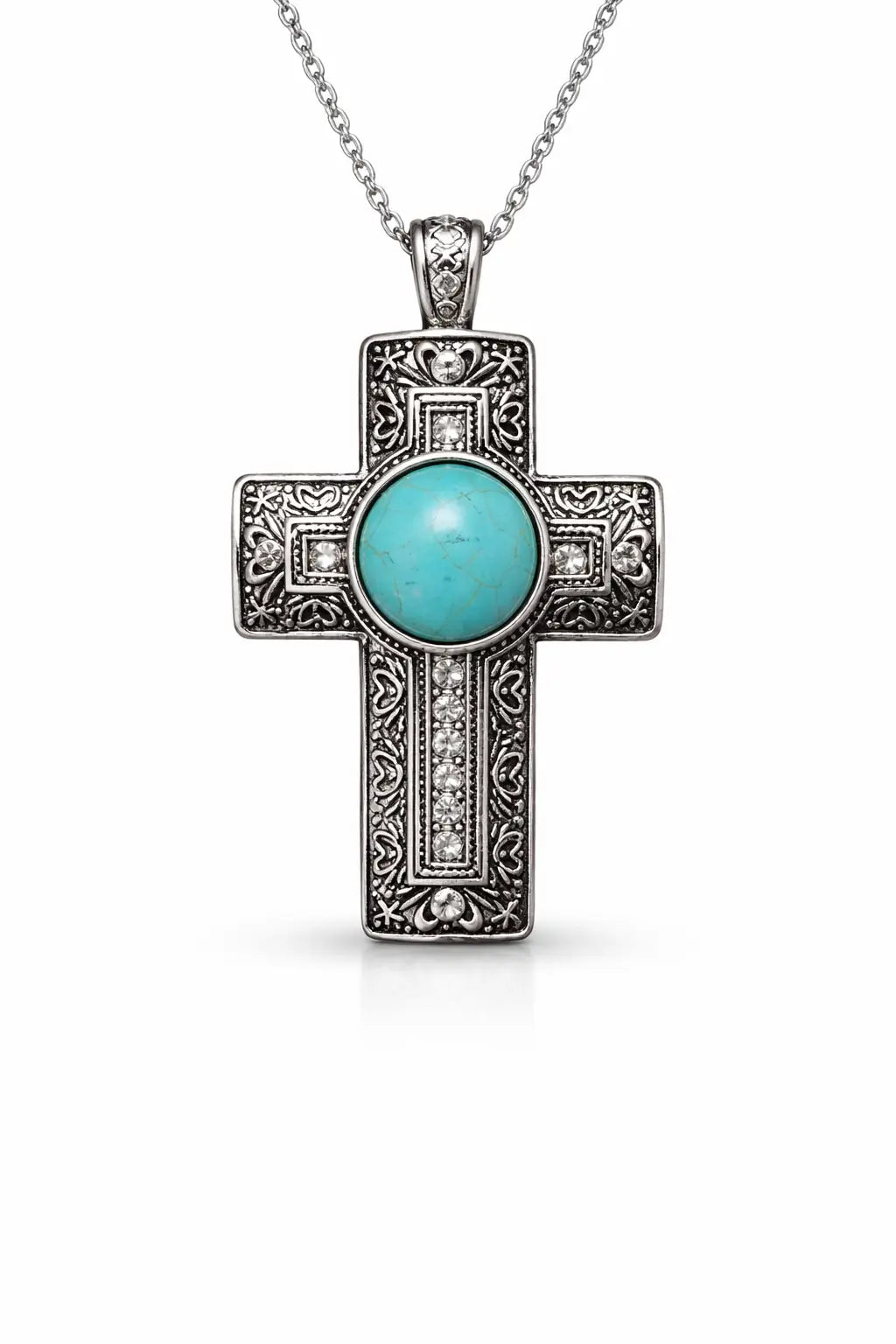 TURQ CROSS PENDANT