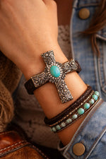 TOOLED CROSS BANGLE