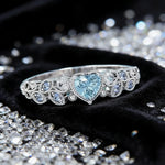 Elegant Beautiful Woman Fashion Silver Color Leaf Heart Rings for Women Noble Princess Engagement Wedding Ring Jewelry
