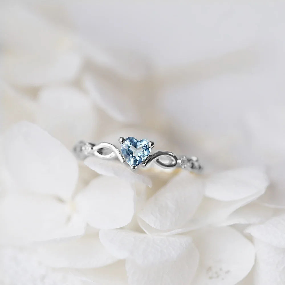 Simple Heart Ring for Women Female Cute Finger Rings Romantic Birthday Gift for Girlfriend Fashion Zircon Stone Jewelry