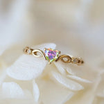Simple Heart Ring for Women Female Cute Finger Rings Romantic Birthday Gift for Girlfriend Fashion Zircon Stone Jewelry