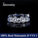 100% Pass Diamond Tester Pen Moissanite Ring Matching Wedding Diamond Band for Women 925 Sterling Silver Female Single Tail Ring