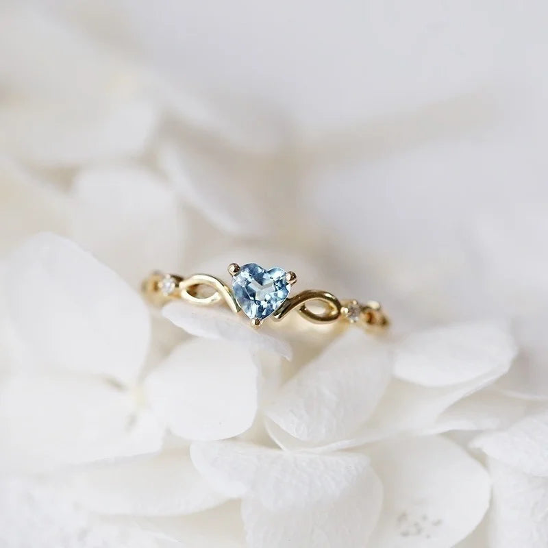 Simple Heart Ring for Women Female Cute Finger Rings Romantic Birthday Gift for Girlfriend Fashion Zircon Stone Jewelry