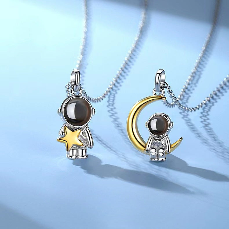 Starlight Moon Projection Couple Necklace
