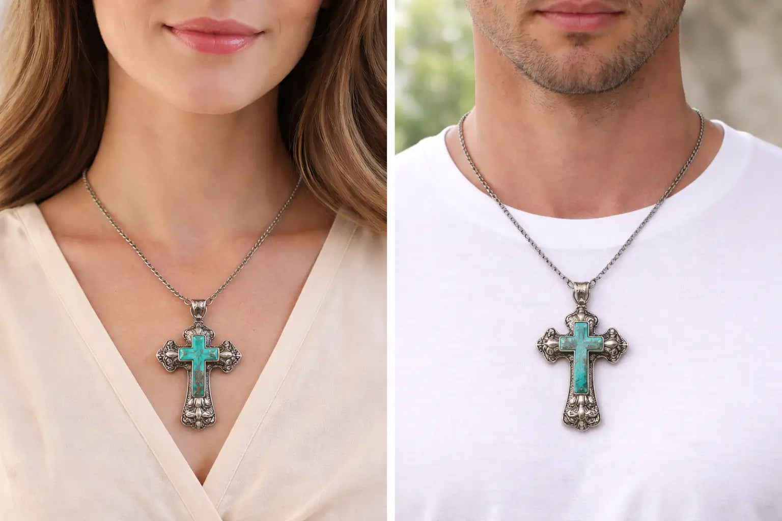 TURQ CROSS PENDANT