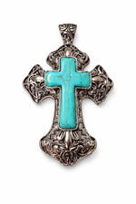 TURQ CROSS PENDANT