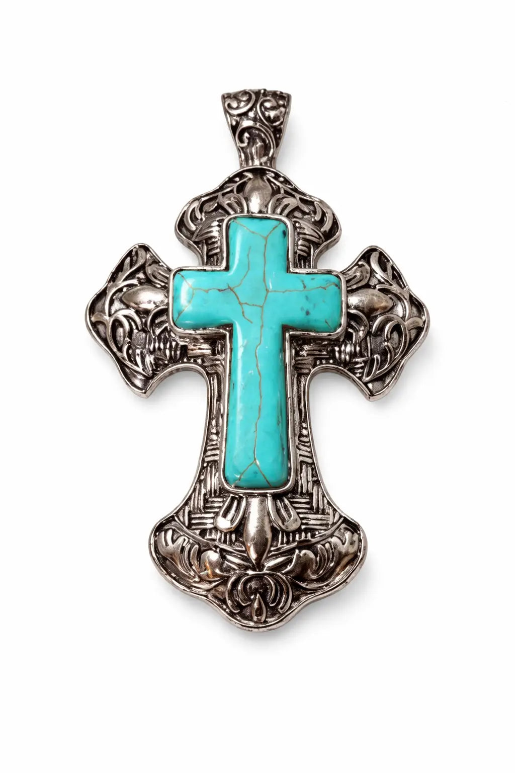 TURQ CROSS PENDANT