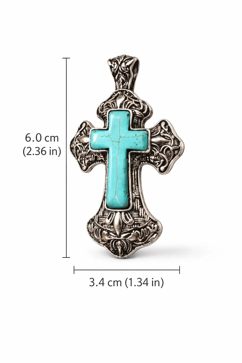 TURQ CROSS PENDANT