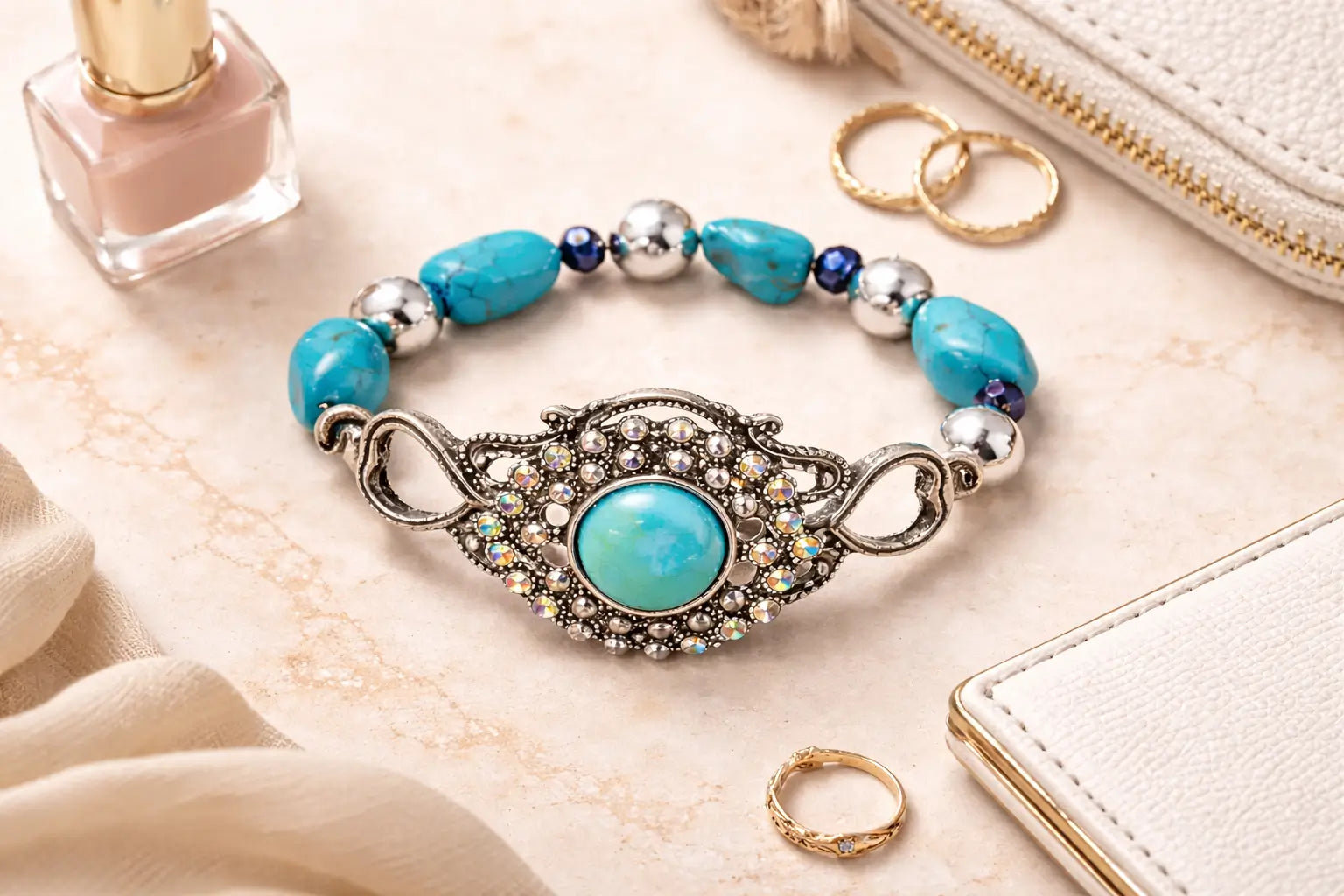 TURQ CROSS PENDANT