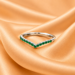 925 Sterling Silver White Gold Plated V Shape Zircon Ring – Stackable Chevron Promise Ring for Women
