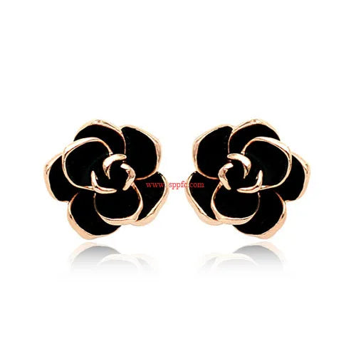 Flower Diamond Alloy No Inlaid Earrings Ear Studs