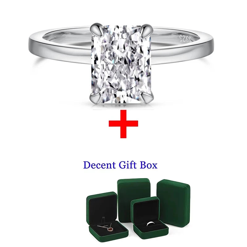 DJMAX 1-3Carat Oval/Radiant Cut D Color Moissanite Ring for Woman Original 925 Sterling Silver Engagement Wedding Ring 2025