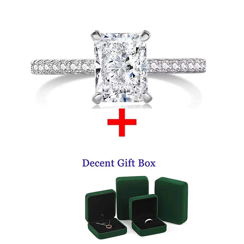 DJMAX 1-3Carat Oval/Radiant Cut D Color Moissanite Ring for Woman Original 925 Sterling Silver Engagement Wedding Ring 2025