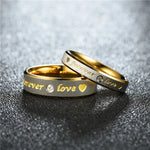 New Forever Love Couple Ring for Women Men Heart Stainless Steel Wedding Ring Fashion Engaged Party Jewelry