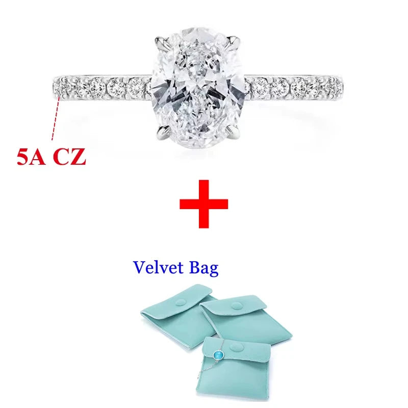 DJMAX 1-3Carat Oval/Radiant Cut D Color Moissanite Ring for Woman Original 925 Sterling Silver Engagement Wedding Ring 2025