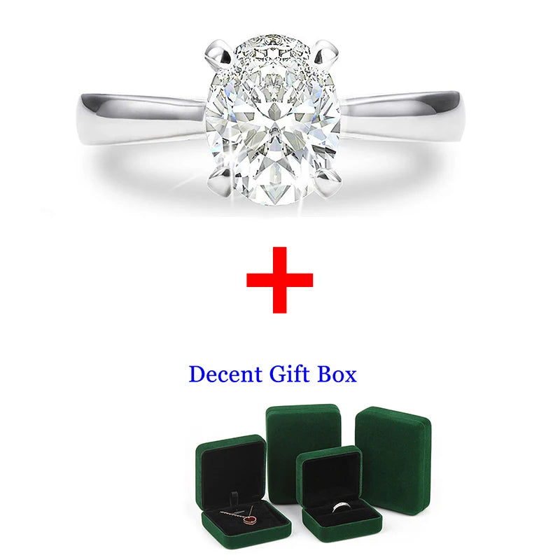 DJMAX 1-3Carat Oval/Radiant Cut D Color Moissanite Ring for Woman Original 925 Sterling Silver Engagement Wedding Ring 2025