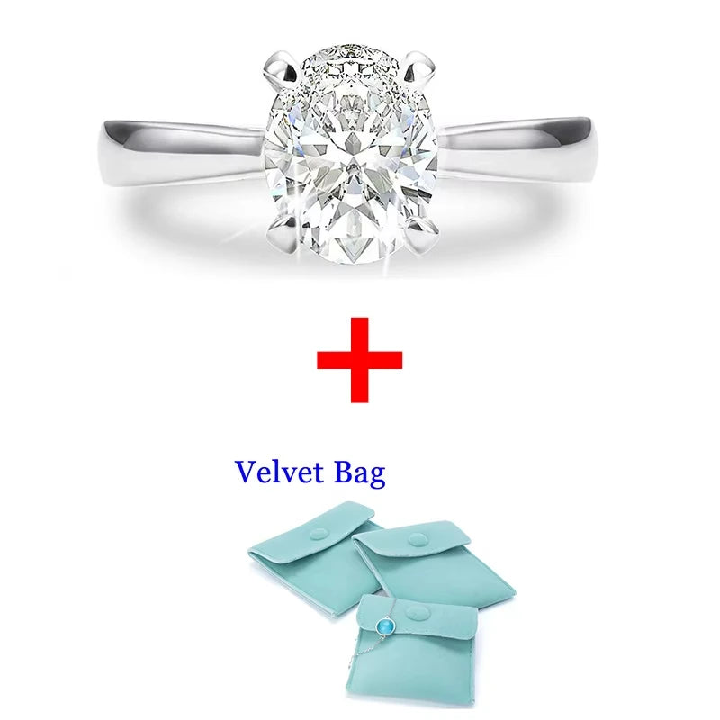 DJMAX 1-3Carat Oval/Radiant Cut D Color Moissanite Ring for Woman Original 925 Sterling Silver Engagement Wedding Ring 2025