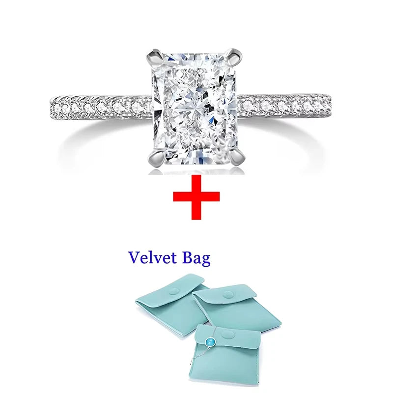 DJMAX 1-3Carat Oval/Radiant Cut D Color Moissanite Ring for Woman Original 925 Sterling Silver Engagement Wedding Ring 2025