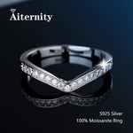 100% Pass Diamond Tester Pen Moissanite Ring Matching Wedding Diamond Band for Women 925 Sterling Silver Female Single Tail Ring
