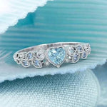 Elegant Beautiful Woman Fashion Silver Color Leaf Heart Rings for Women Noble Princess Engagement Wedding Ring Jewelry