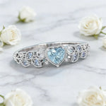 Elegant Beautiful Woman Fashion Silver Color Leaf Heart Rings for Women Noble Princess Engagement Wedding Ring Jewelry