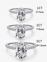 925 Sterling Silve Gorgeous Shiny Zirconia 1-5CT Oval Stone Ring for Women Engagement Wedding Luxury High Quality Fine Jewelry