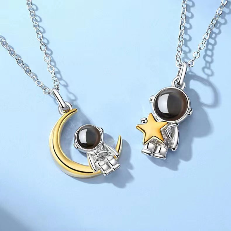 Starlight Moon Projection Couple Necklace